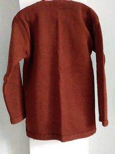 Embroidered Brown Cardigan