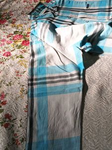 Blue Plaid Button-Down Shirt