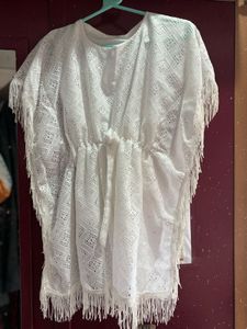 White Fringe Cover-Up