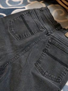 Women High Stretchable Jense  Black And Grey Mixed Colour