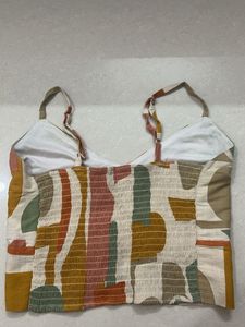 Abstract Print Crop Top