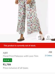 New A Jio  Branded Floral Print Palazzos / Pant