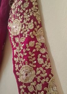 Maroon Party Wear 4 Piece Dress