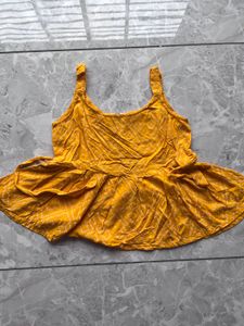 Cute Yellow Peplum Tank Top