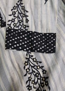 Gray Printed Kurti Set