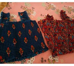 Printer Crop Top Pack Of Two