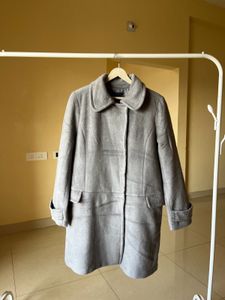 Elegant Gray Wool Blend Coat
