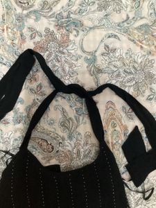 Sparkly Black Halter Neck Mini Dress