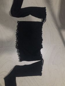 Black Off-the-Shoulder Long Sleeve Top