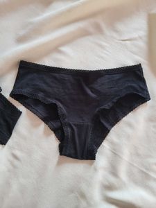 H&amp;M Lace Trimmed Cotton Hipsters Set Of 3/ Size-M