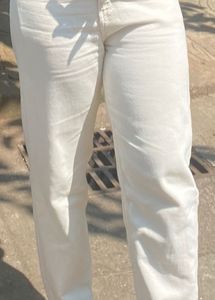 White Straight Leg Jeans