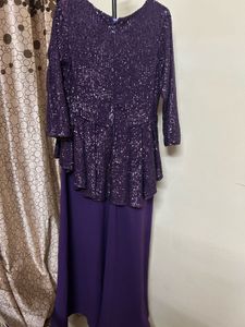 Sparkly Purple Peplum Boutique Dress