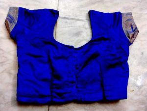 Poly Silk Blue Colour Blouse