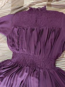 Burgundy Pleated Maxi Dress