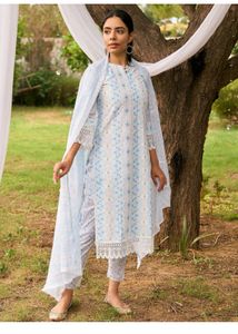 Elegant Floral Print Kurta Set