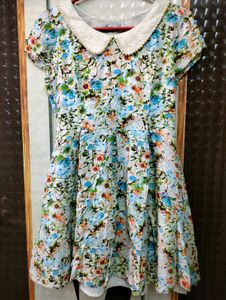 Floral Fit &amp; Flare Peter Pan Collar Dress
