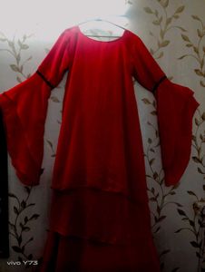 Triple Layer Red Maxi Dress