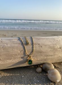 Premium Anti-Tarnish Emerald pendant necklace | Wa