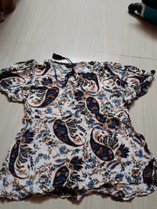 Paisley Print Tassel Top