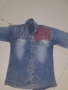 American Flag Denim Shirt