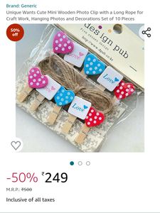 Wooden ❤️ Clips  !! STEAL DEAL!!
