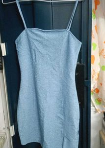 Blue Glitter Bodycon Dress