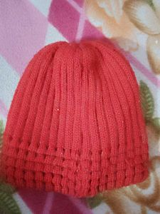 Adorable Knitted Beanie with Floral Detail