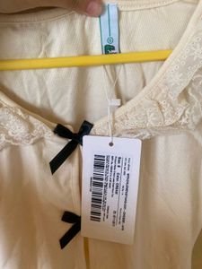 Cream Lace Insert Top