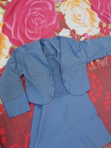 Blue Dress / top &amp; Shrug Set