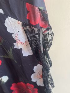Newme Asia Tube Maxi Bodycon Black Floral Dress