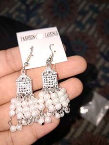 White Pearl Jhumkas
