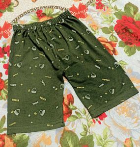 Olive Graphic Print Shorts
