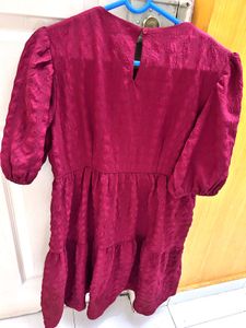 Beautiful Maroon Textured Dress
