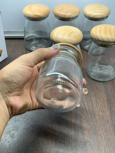 150ml Pudding Glass Jar With Wooden Lid Set Of 6