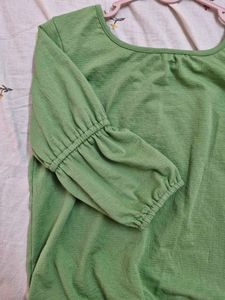 Green Puff Sleeve Top