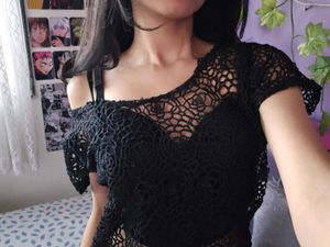 Black Crochet Style Top
