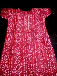 Red Bandhani Kurta