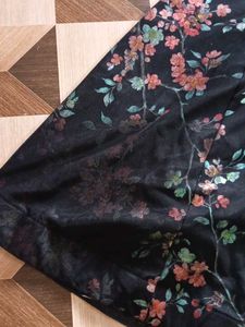Floral Black Velvet Two-Piece Set