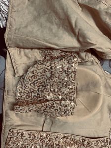Beautiful Sequin Work Brand New Golden Blouse
