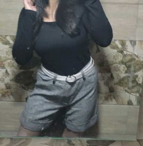 Grey Plaid Shorts