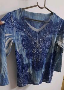 Korean Bow Print  Top With Sarprising Freebie 🤩🤩
