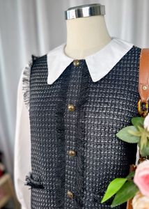 Chic Faux 2Pc Grey Tweed Dress