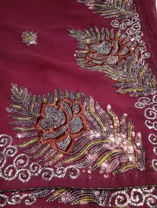 Embroidered sequence used saree