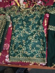 Elegant Green Embroidered Kurta Set