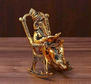 Metal Ganesha Setting On Chair