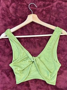 Olive Twist Bikini Crop Top