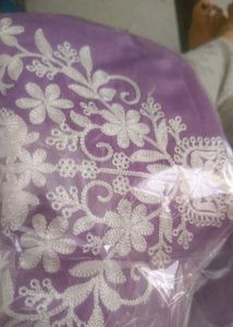 Levender Embroidered Straight Kurti 💜