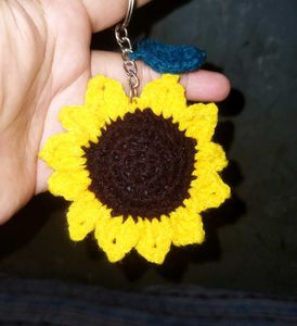 Crochet Sunflower Keychain