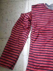 Striped Top With Cold Sleeve