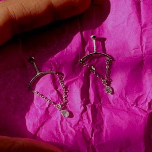Silver Hidden Helix Bugadi Earring Pair